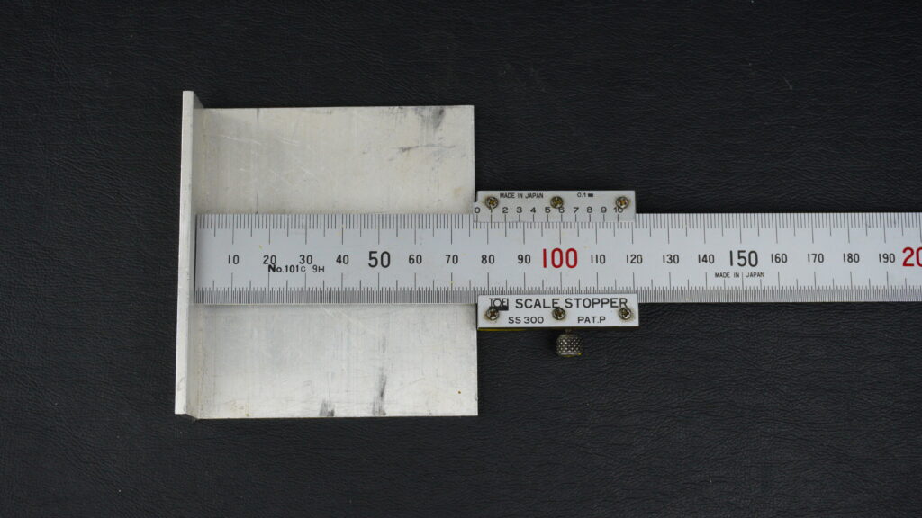 TOEi製、スチール定規 JIS 1級スケール 300㎜、スケールストッパー